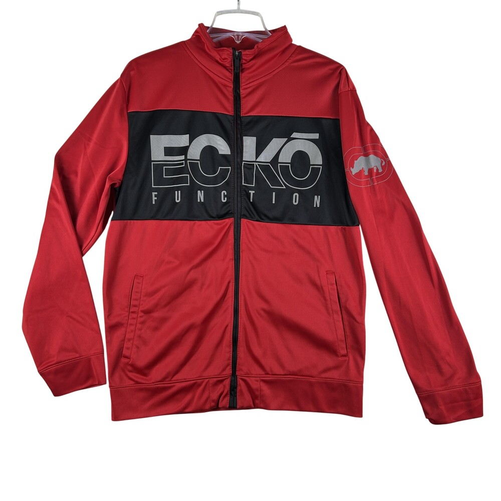 Ecko Function Jacket Mens Medium Colorblock Full Zip Fleece Lined Varsity Y2K